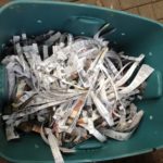 Shredded Newspaper in a Worm Composting Bin
