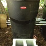 Large flow-through worm digester made from trash can
