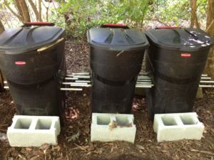 3 large flow through worm composters