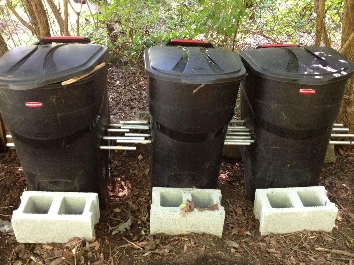 3 large flow through worm composters