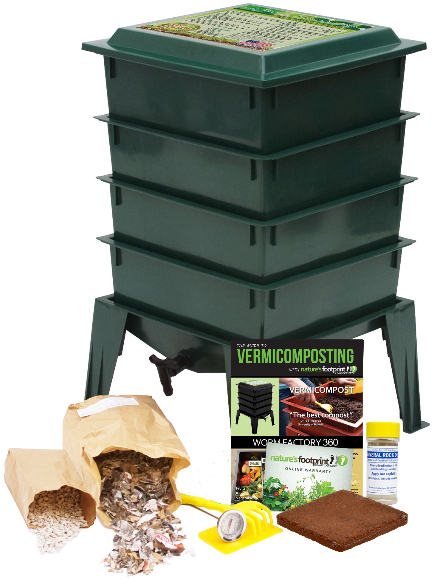 Pack of 2 Worm Factory Additional Composting Bin Trays Green 